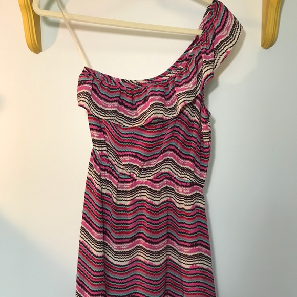 Bar III Women's Salsa Dress Silk Summer One Shoulder Boho Midi - Picture 6 of 6